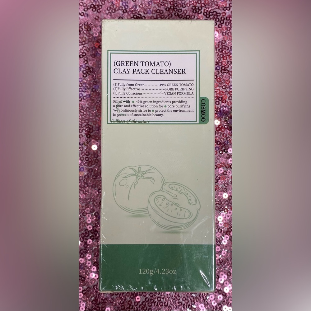 K-Beauty Green Tomato Clay Pack Cleanser by Cosmoo